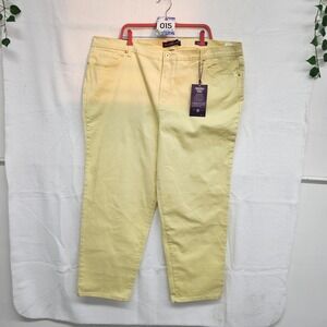 *NWT* Gloria Vanderbilt "Amanda" size 24W yellow classic fit tapered
